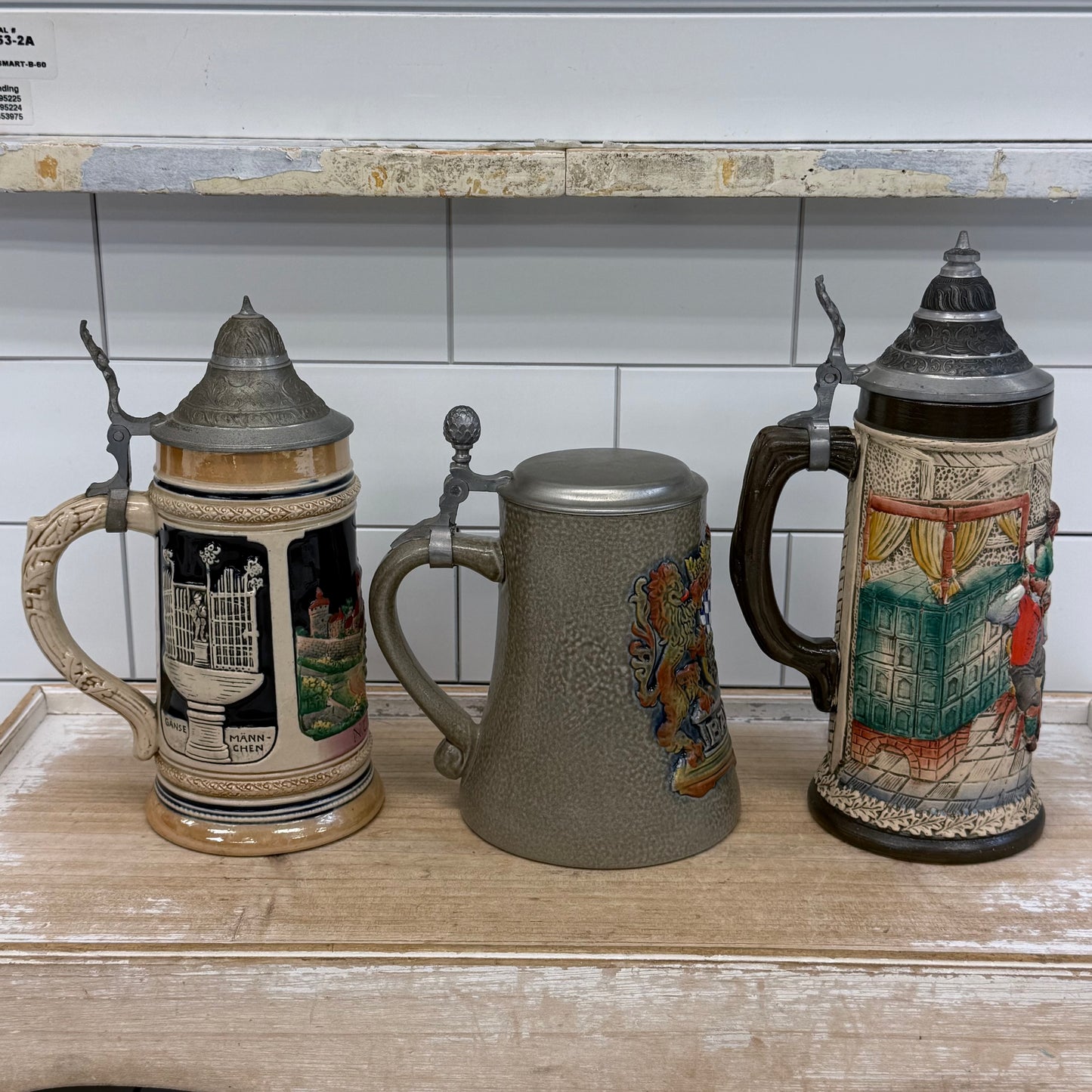 German Beer Steins Lot Wekara King Armin Bay Set 3