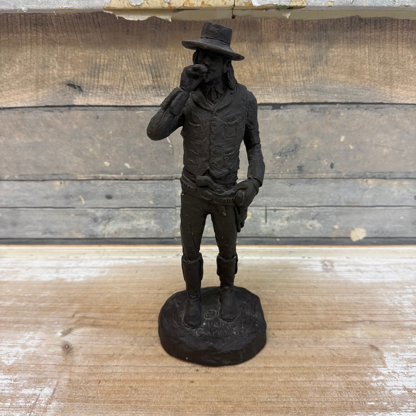 Michael Garman Wild West Shooter Figurine, Signed 1986