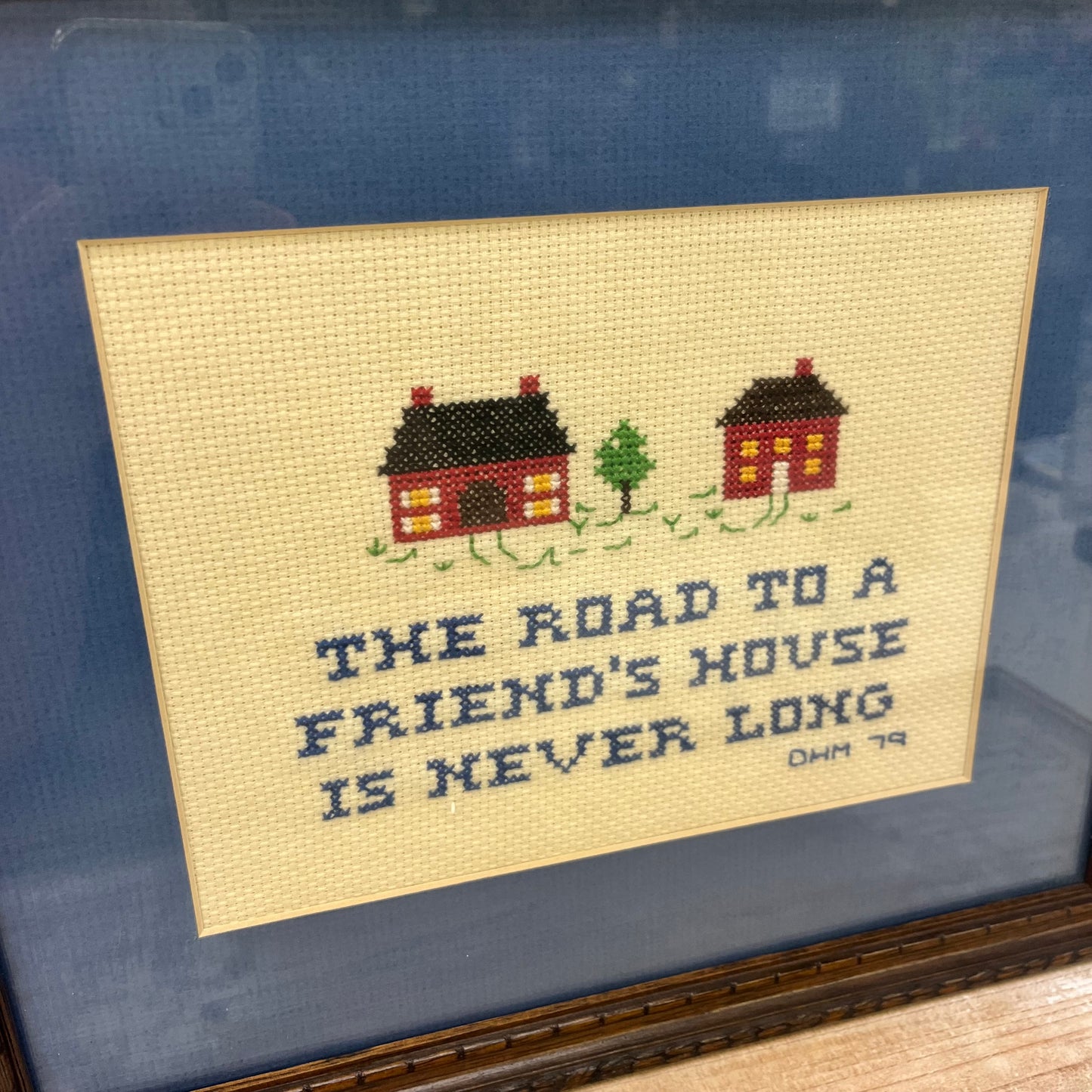 The Road to a Friends House is Never Long Cross Stitch, 1979