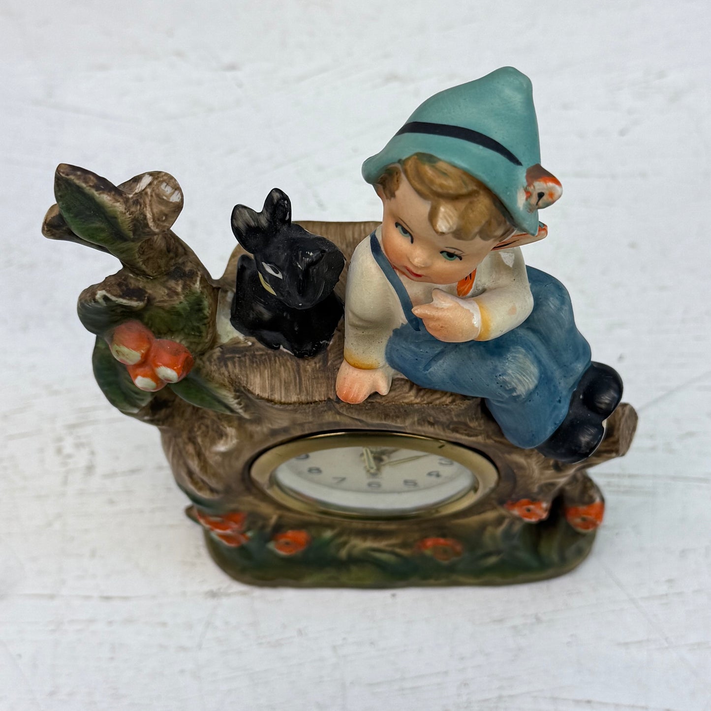 Saxony West Germany Hummel Style Mechanical Alarm Clock