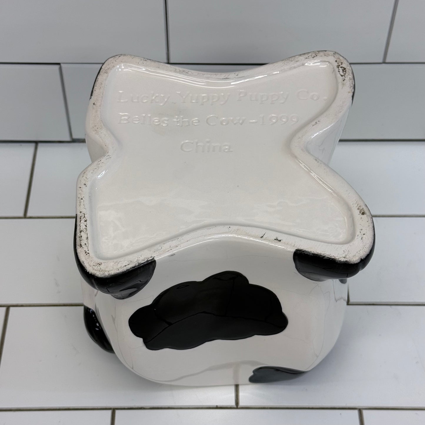 Lucky Yuppy Puppy Belles the Cow Ceramic Cookie Jar 1999