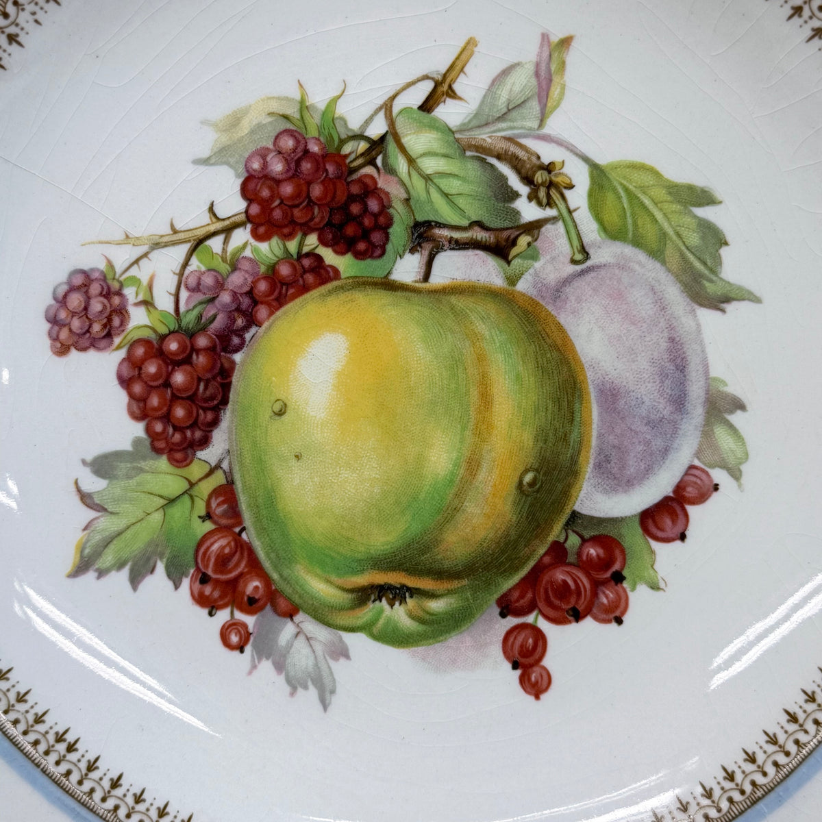 Crown Ducal Fruit Plates Set of 3 Vintage English Pottery 1940s