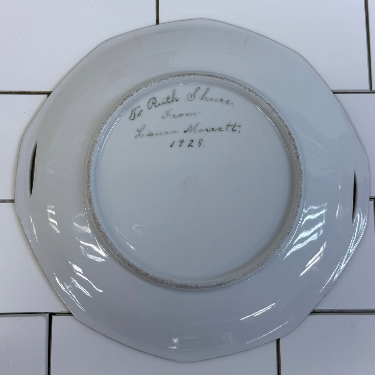 Reinhold Schlegelmilch Cake Plate Hand Painted Dish 1928