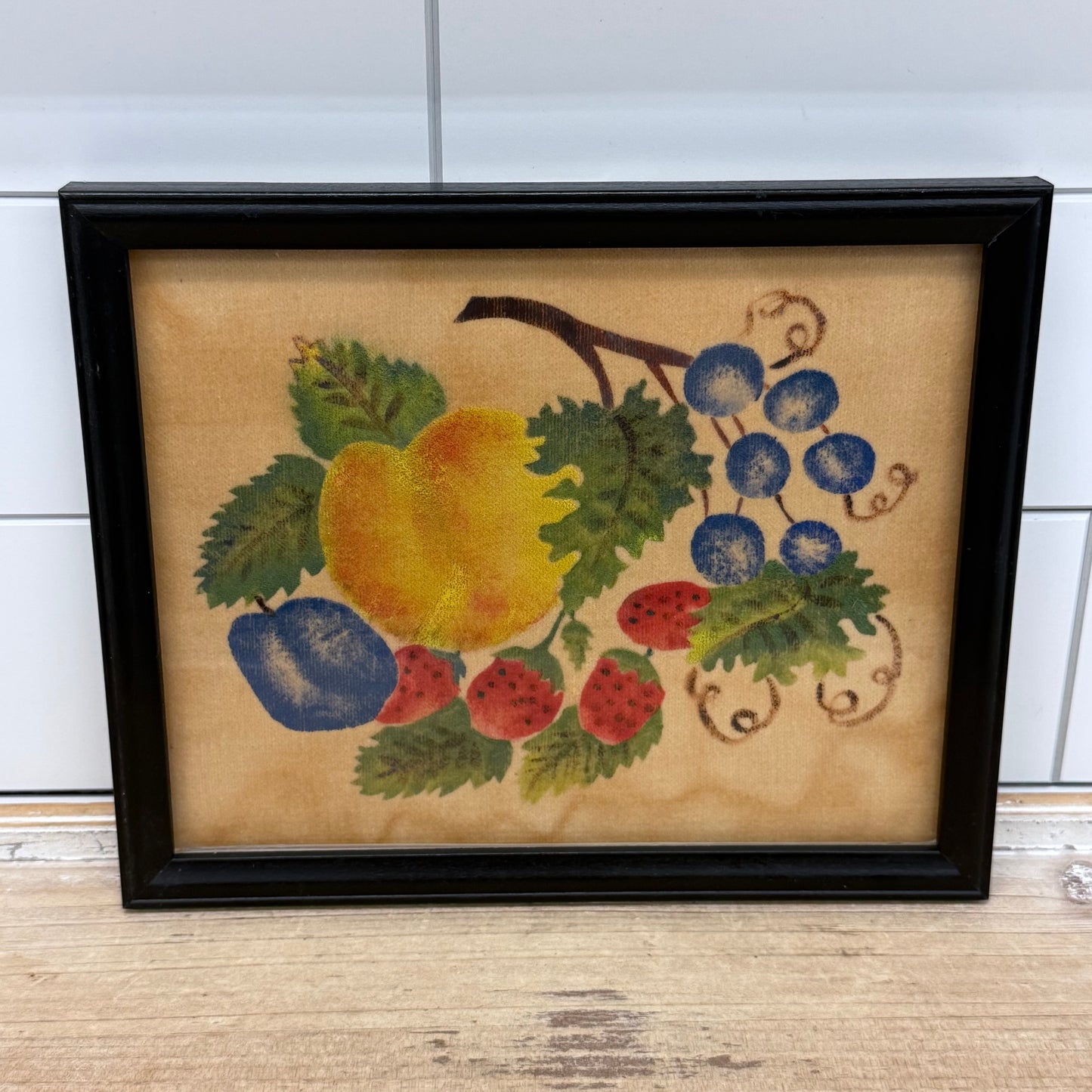 Fruit Theorem Painting Vintage Colonial Revival Folk Art