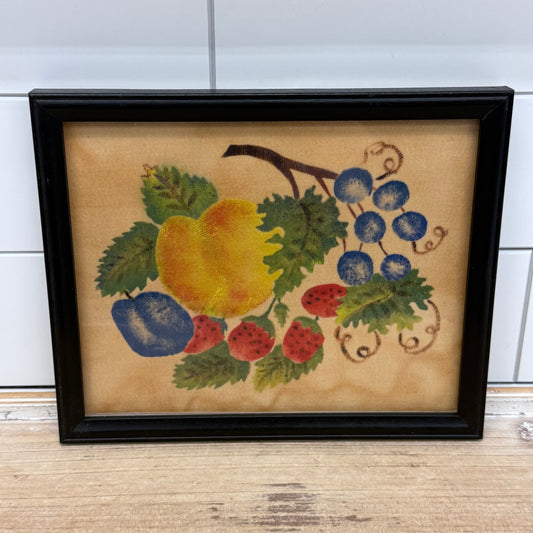Fruit Theorem Painting Vintage Colonial Revival Folk Art