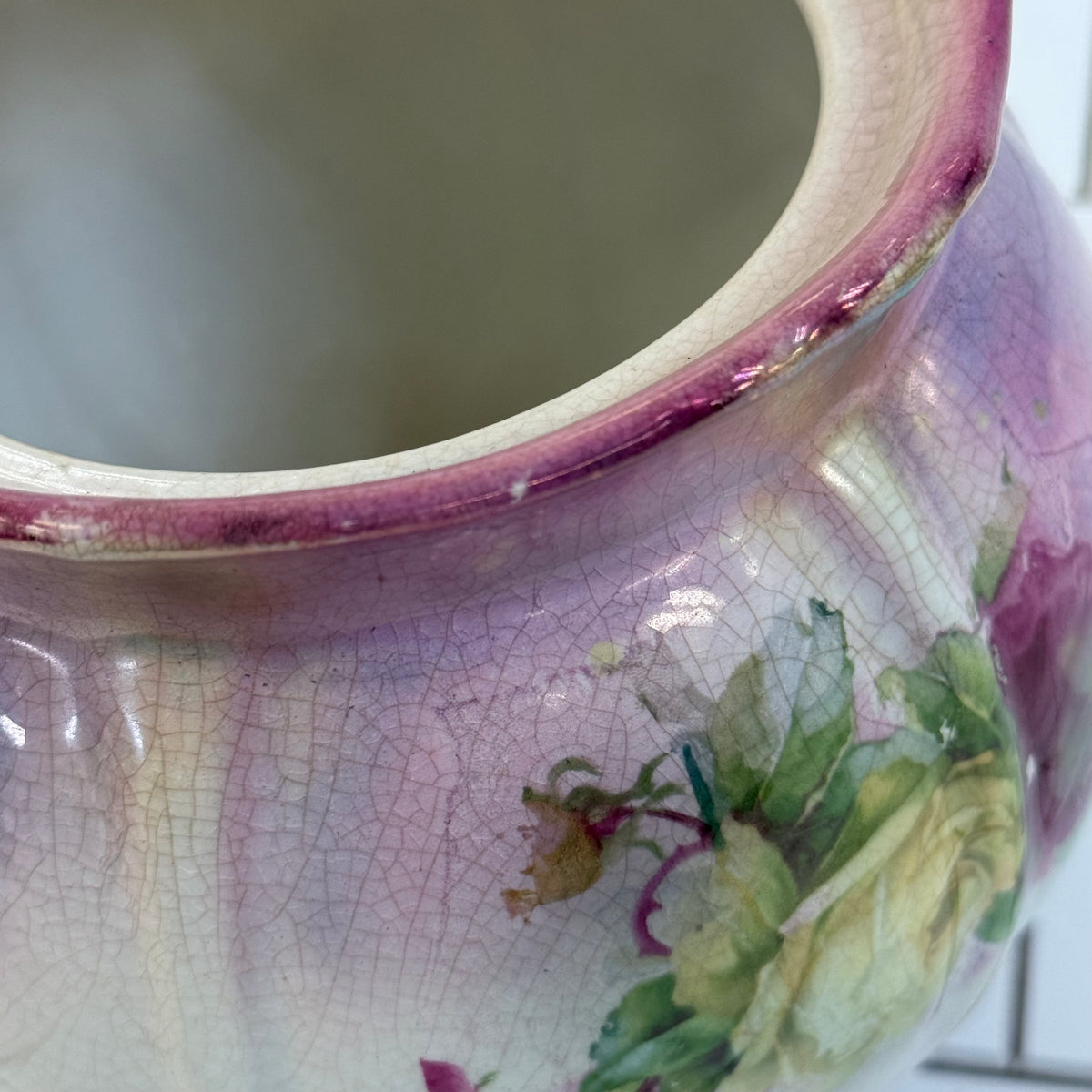 Bonn Franz Anton Mehlem Floral Biscuit Jar c.1890s
