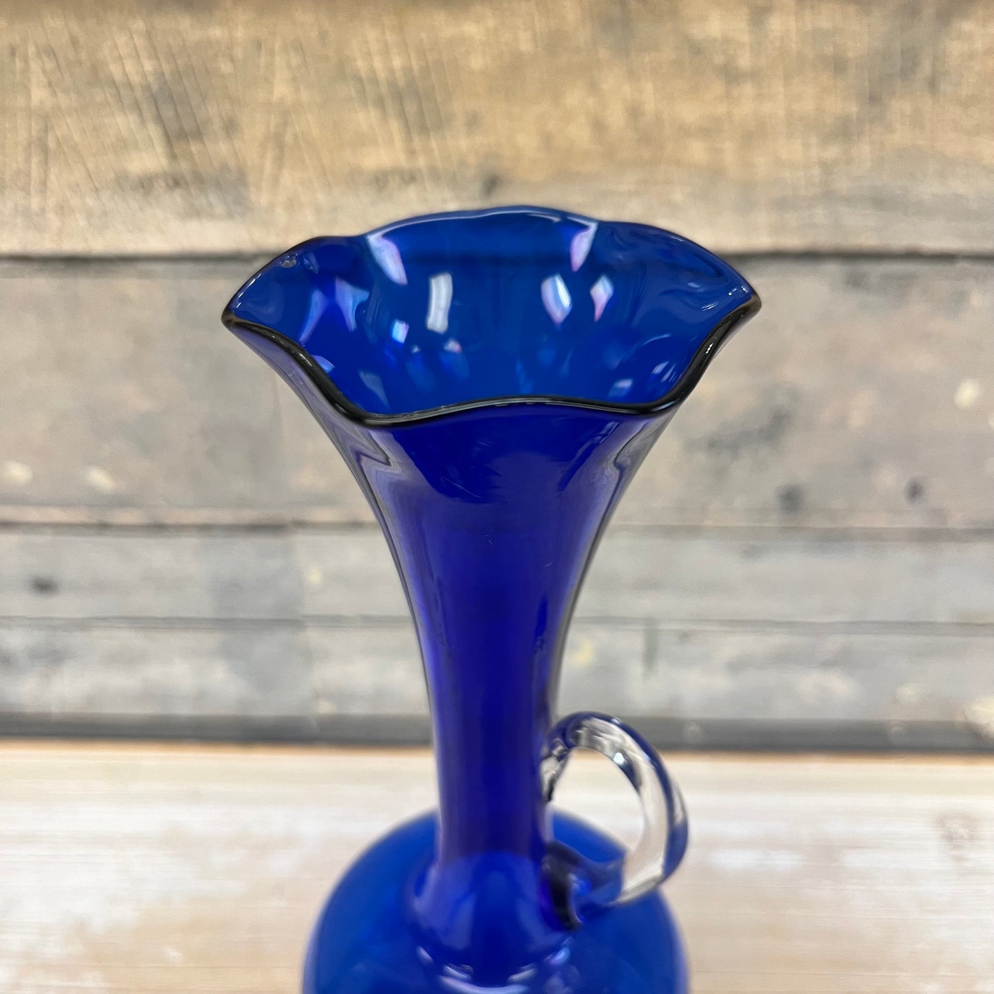 Hand-blown Cobalt Art Glass Vase
