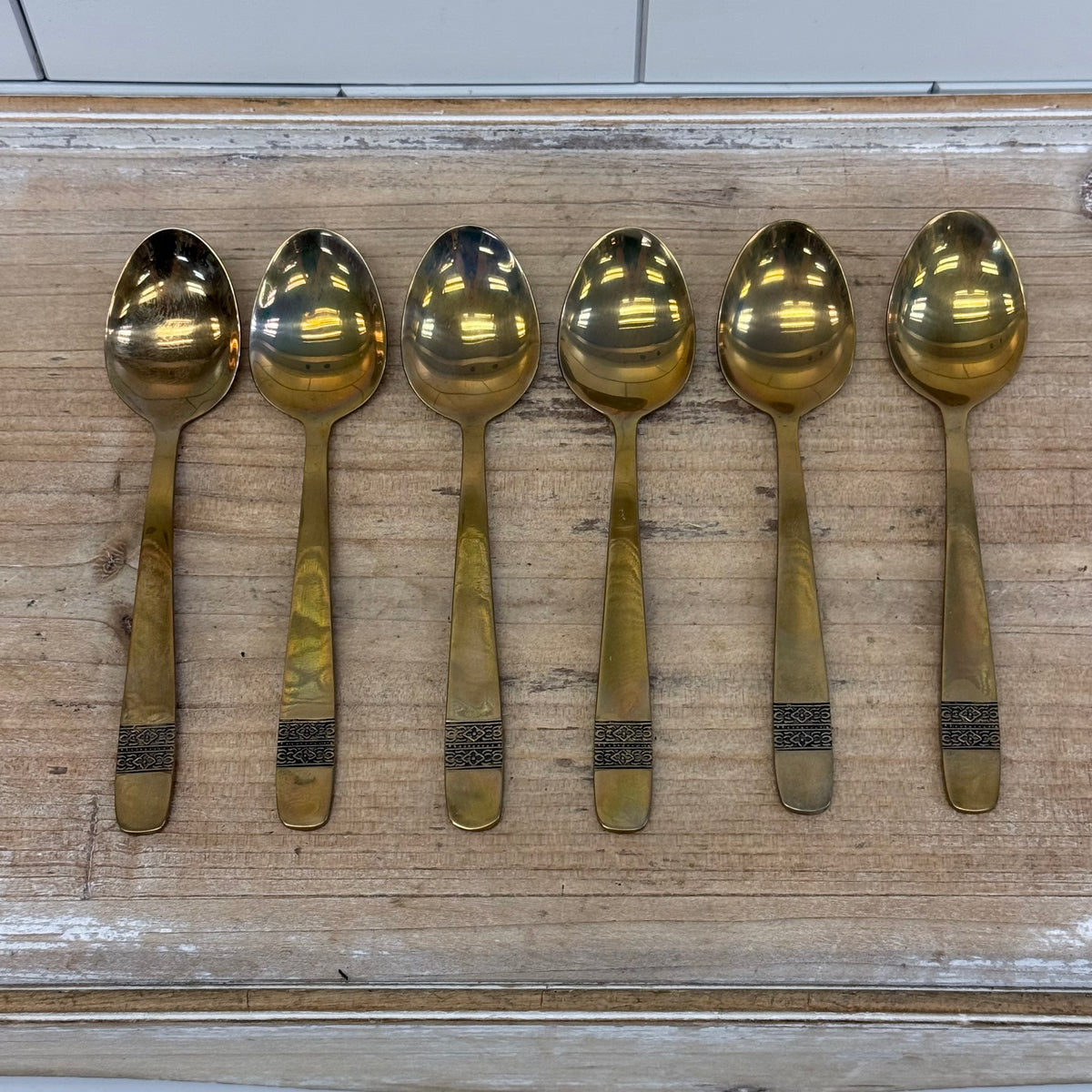 Fabulous Things Brass Teaspoons Set of 6 Boxed