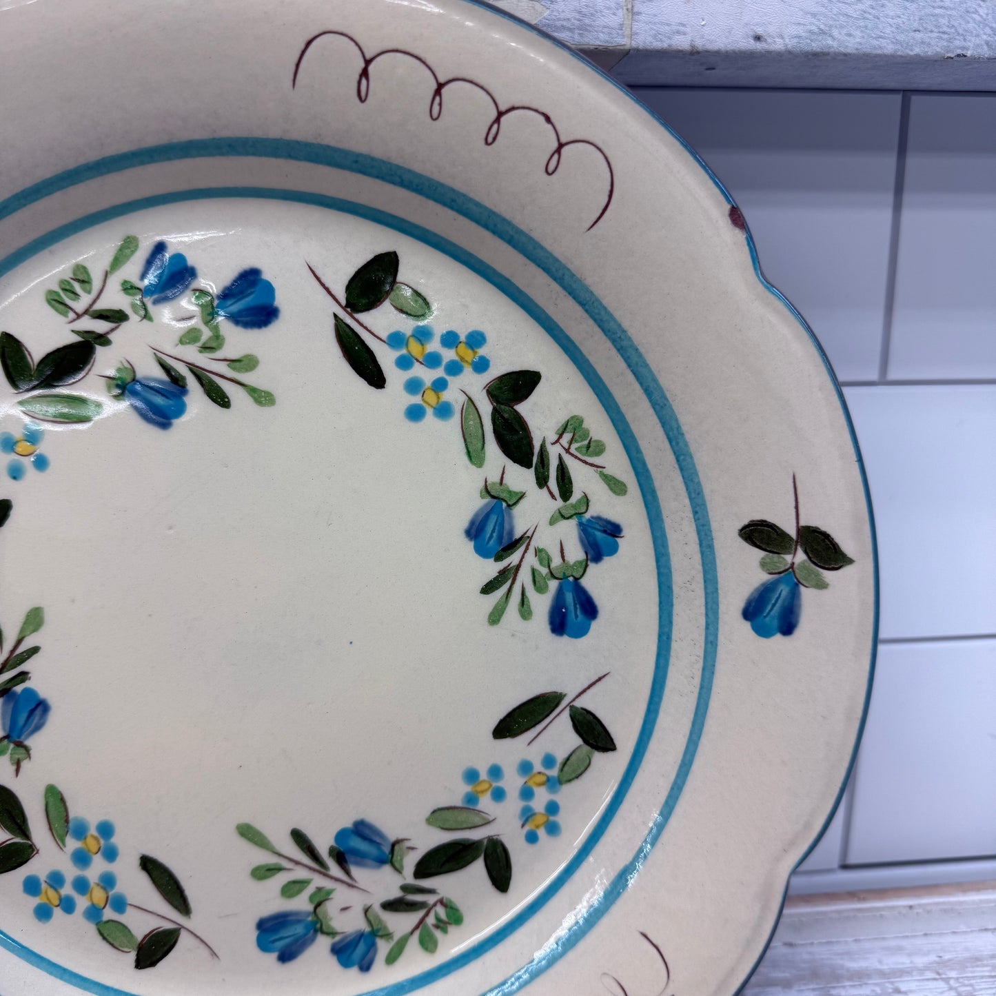 Stangl Pottery Dinner Plate, Petite Flowers Glazed Dish