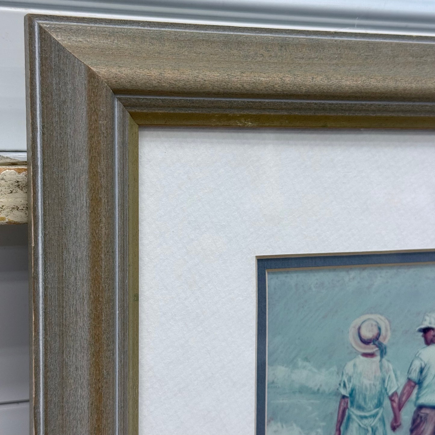 Barbara Pappendick Beach Walkers Framed Art Print, Signed 1994