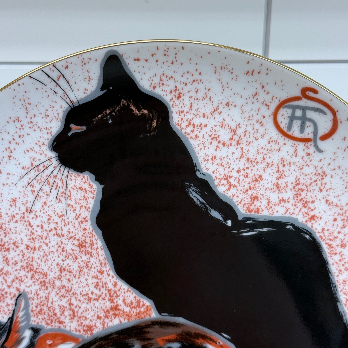 Steinlen Two Cats Plate MFA Boston Porcelain