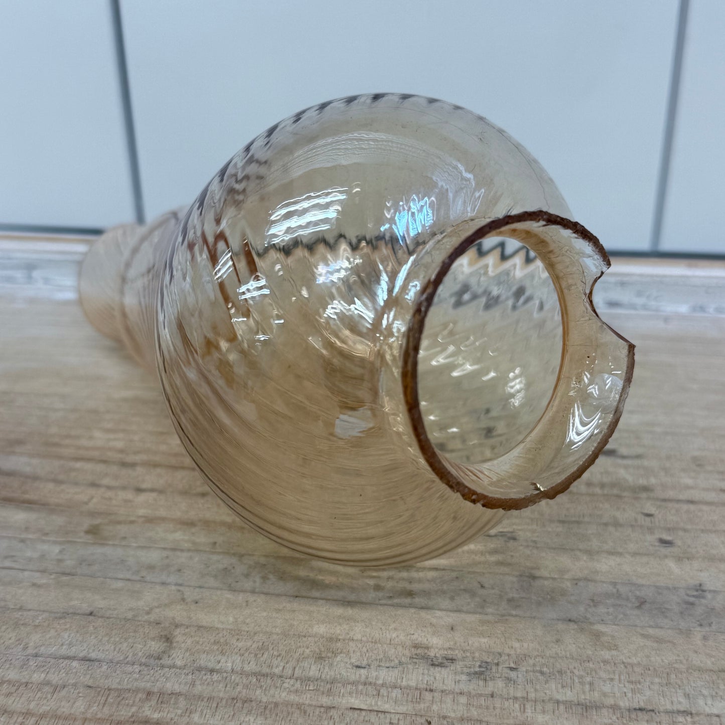 Brass Hurricane Lamp Gingham Shade Farmhouse