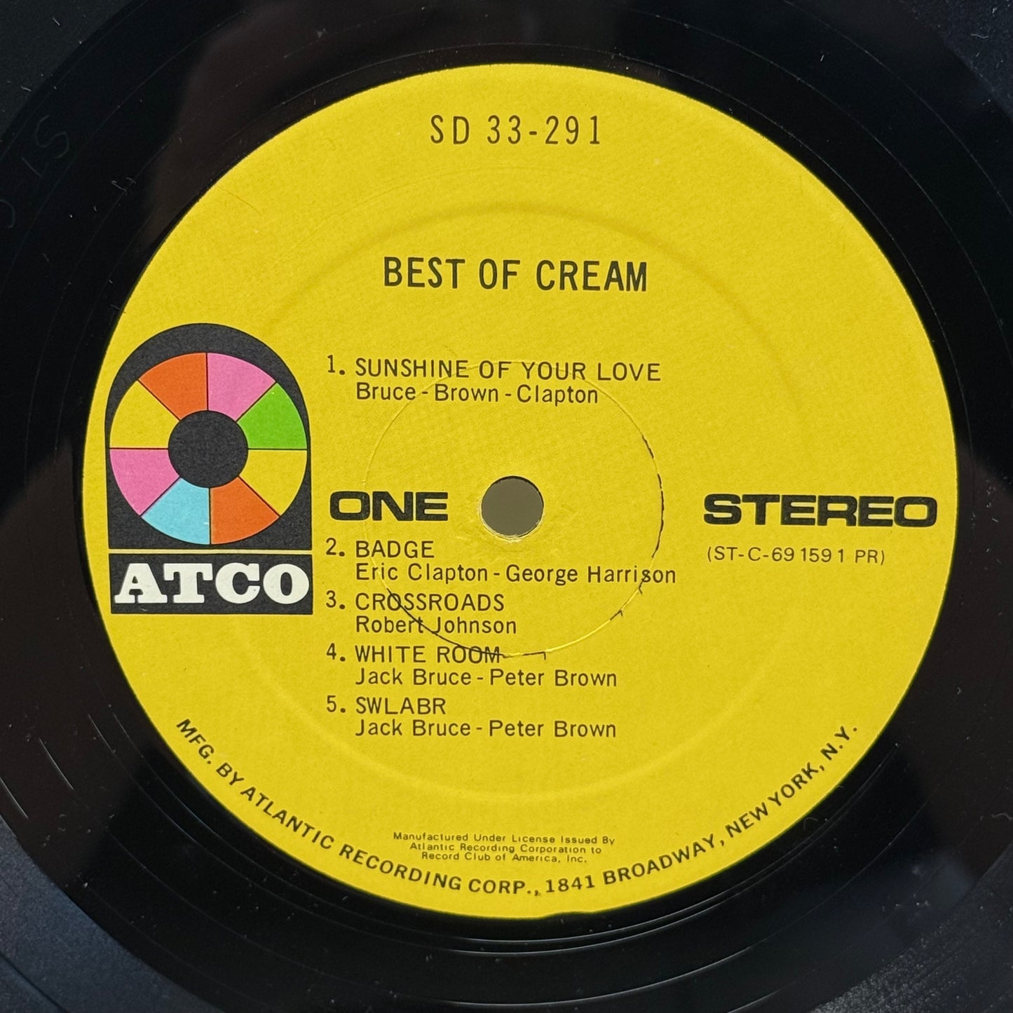 Best of Cream Vinyl Record LP 1969