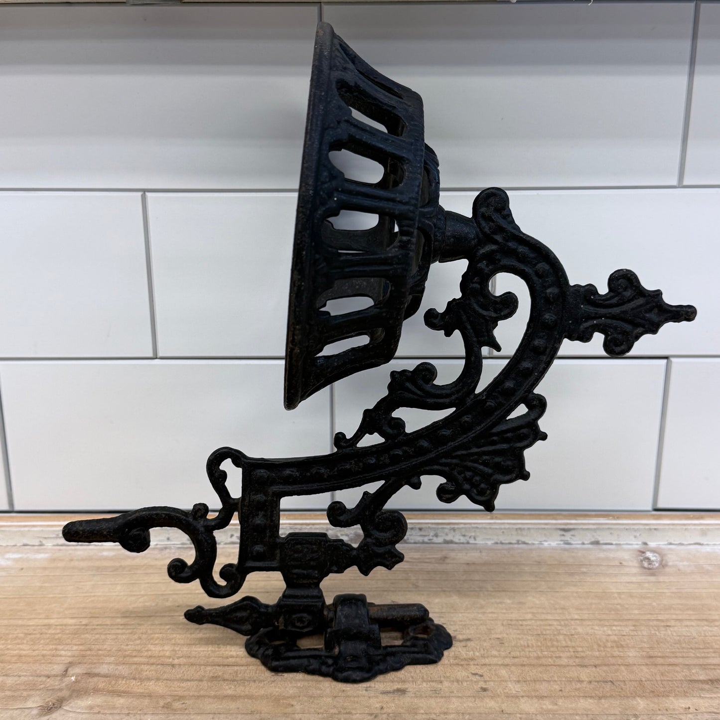 Victorian Cast Iron Kerosene Oil Lamp Wall Bracket Holder