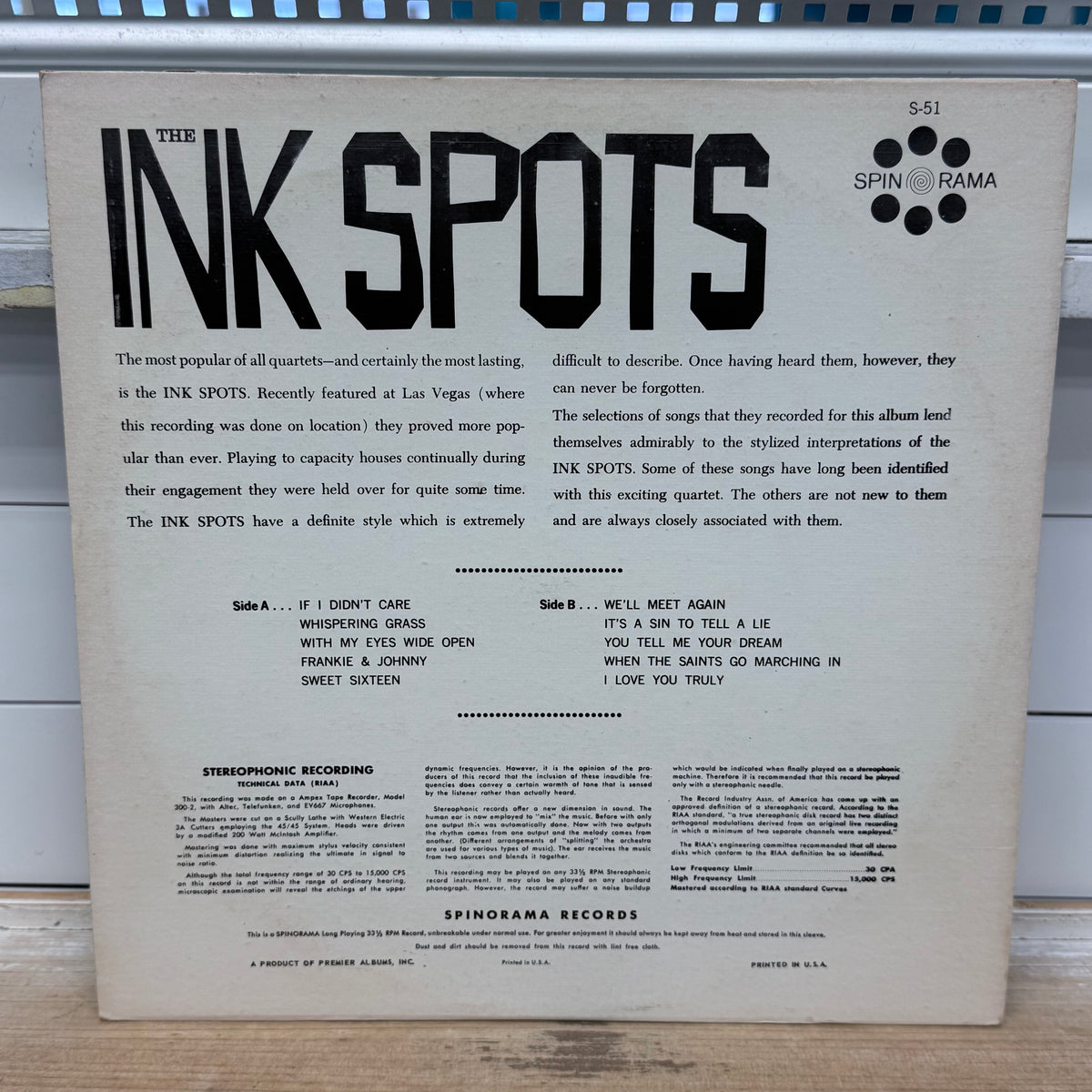 The Ink Spots at Las Vegas Vinyl Record, 1961 - S-51