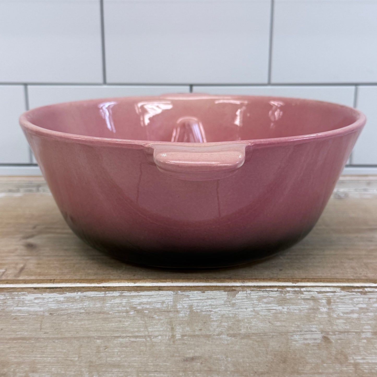 Hull Pottery Pink Divided Serving Bowl 1950s