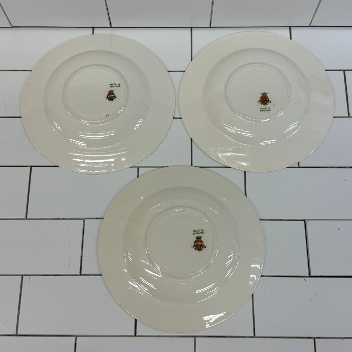 Crown Ducal Fruit Plates Set of 3 Vintage English Pottery 1940s