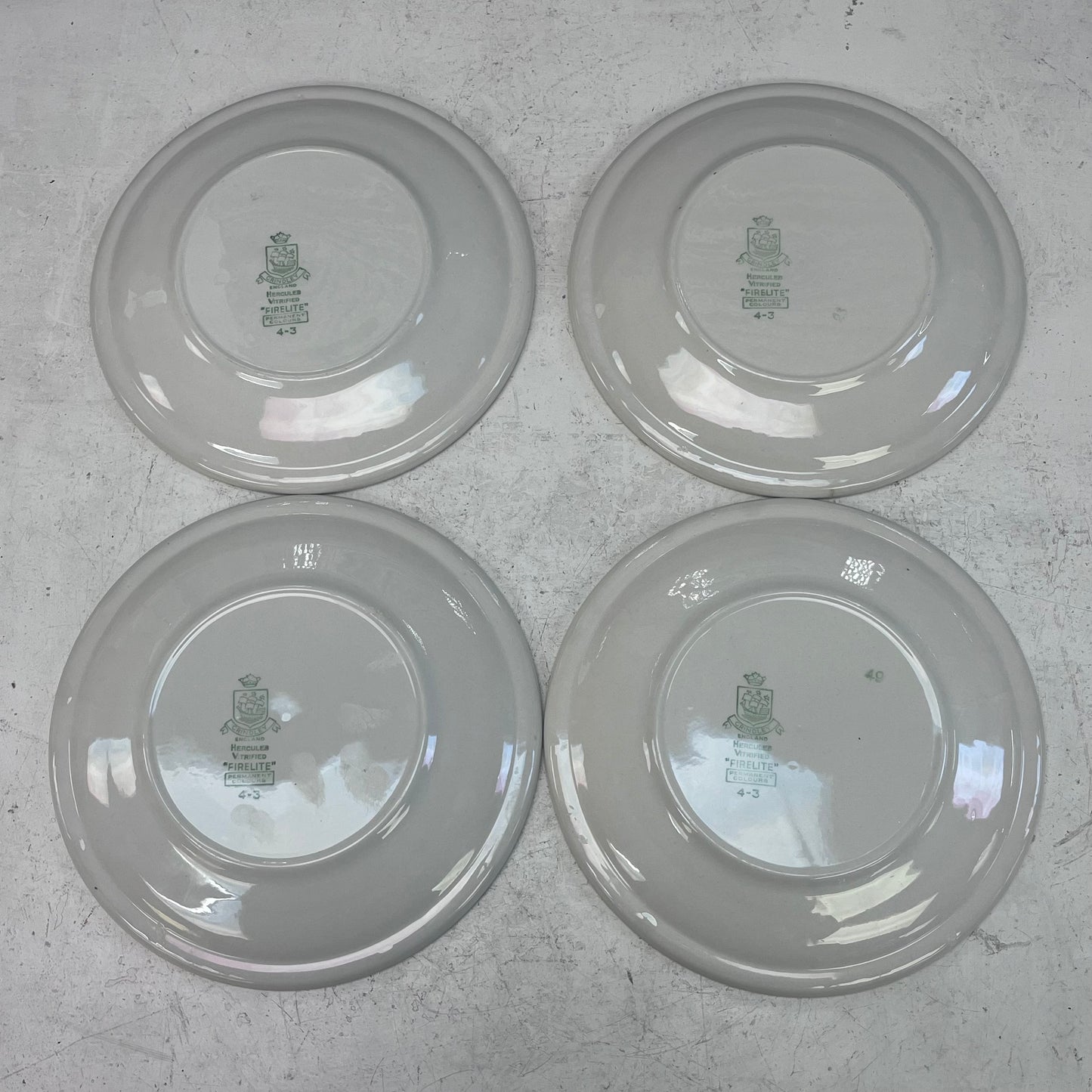 Grindley & Co. Vitrified FireLite Garden Plates, Set of 4