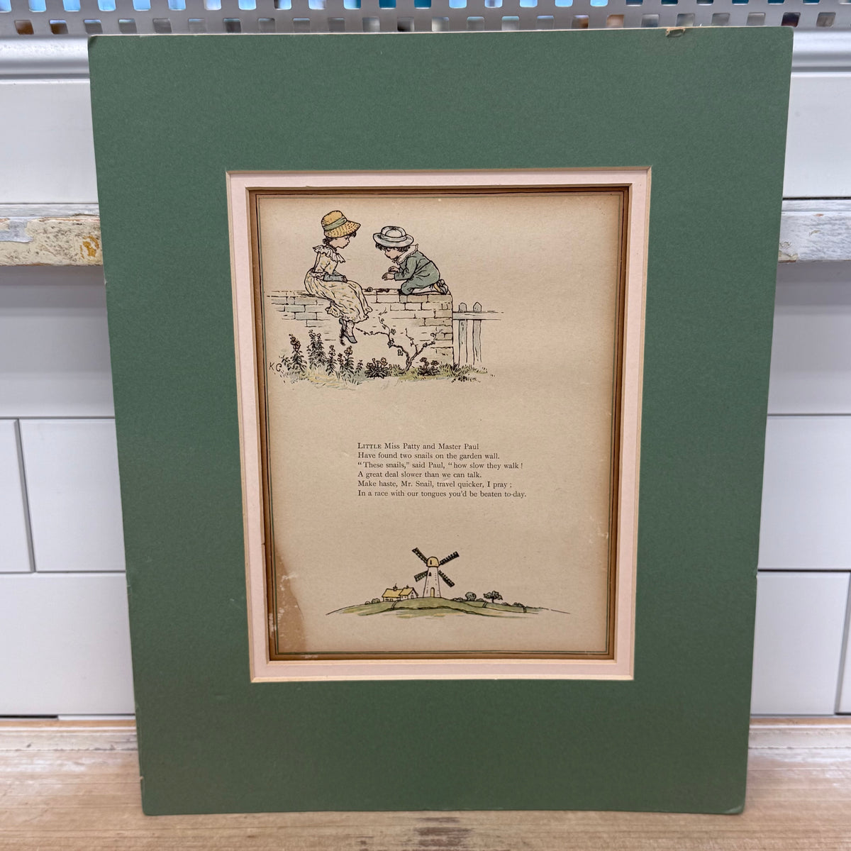 Kate Greenaway Little Miss Patty & Master Paul Print c.1880
