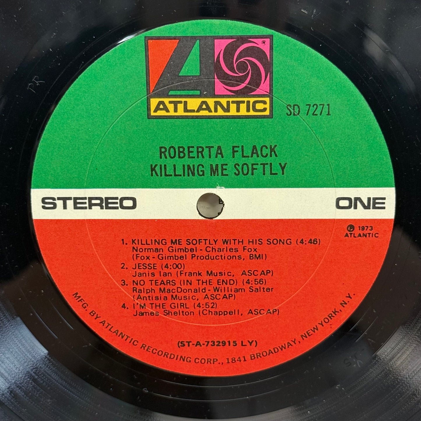 Roberta Flack Killing Me Softly Vinyl Record LP 1973 #SD 7271