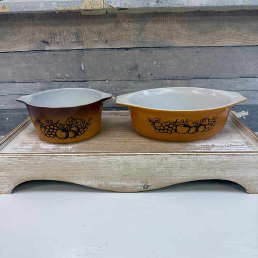 Pyrex Old Orchard Casserole Dishes, Set of 2 #473 #043