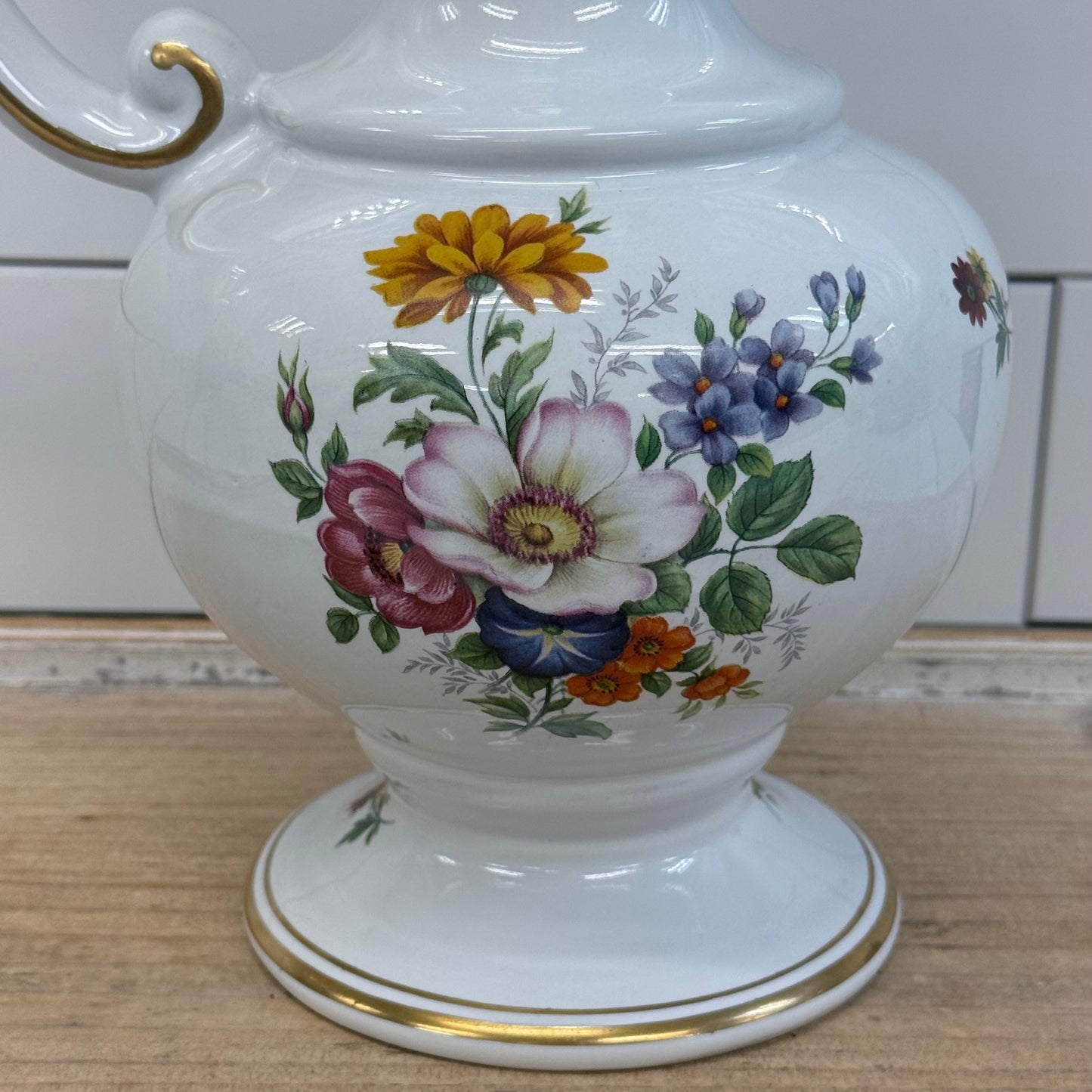 Porcelaine de Bruxelles Floral Pitcher 1960s