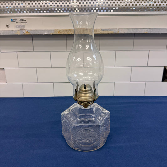 Lamplight Farms Kerosene Lantern Horse & Buggy Pressed Glass