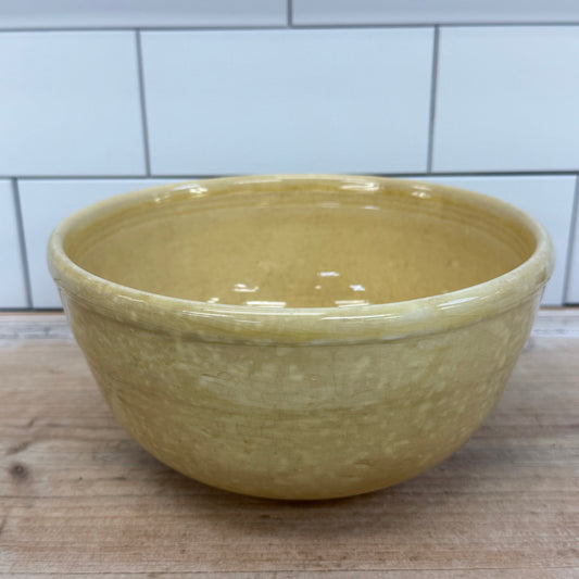 Yellow Stoneware Farmhouse Mixing Bowl Vintage  1940s
