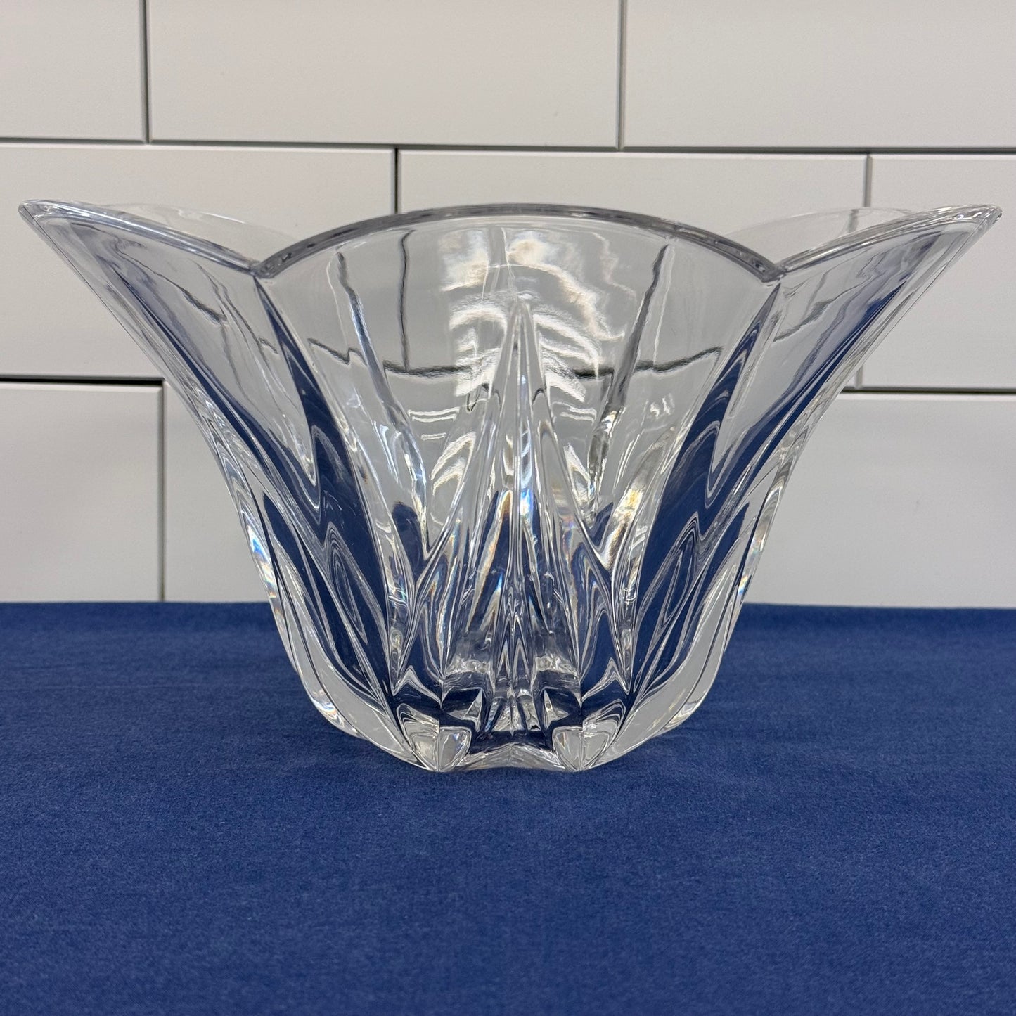 Lenox Scalloped Cut Crystal Bowl Vintage 1990s