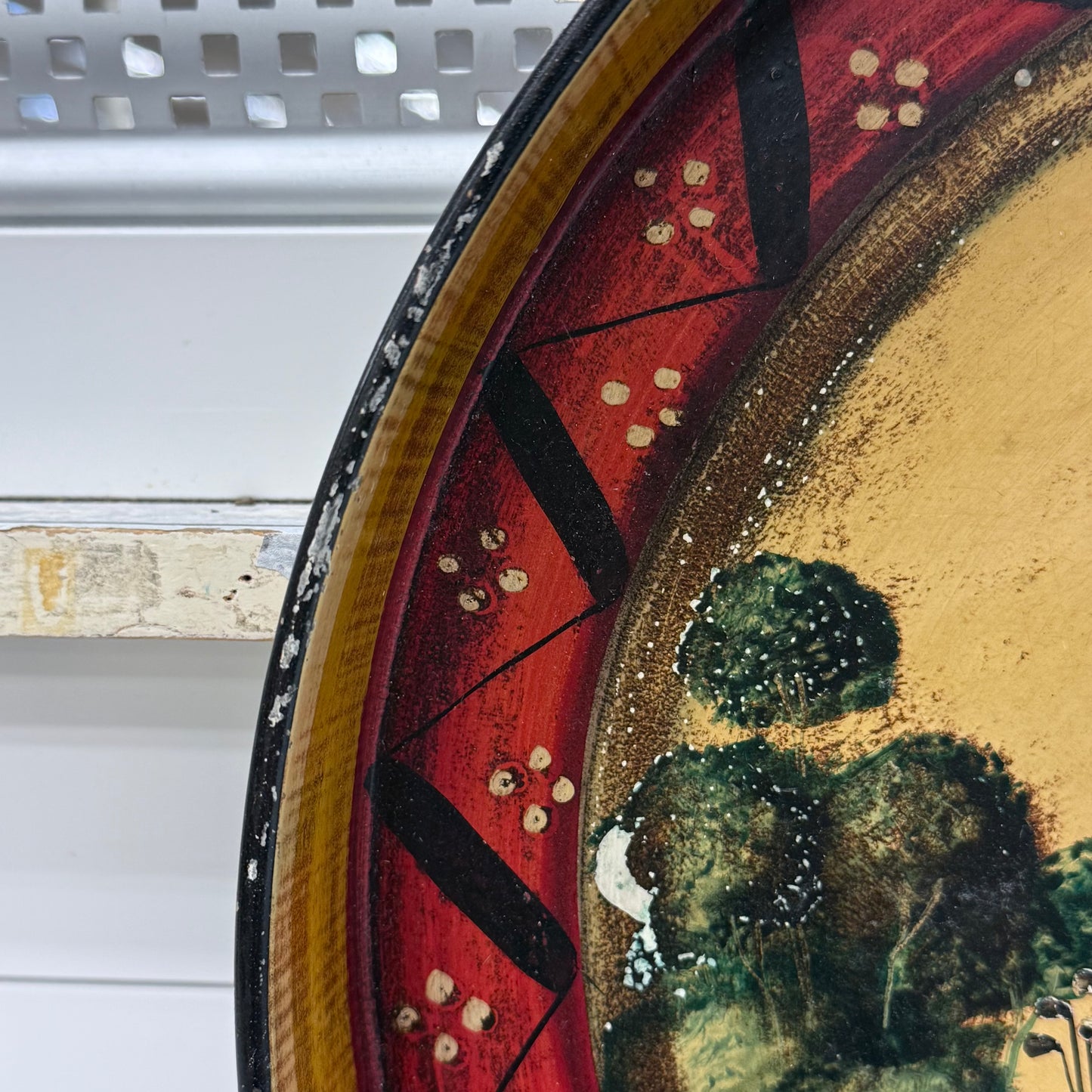 Vintage Hand Painted Golf Toleware Serving Tray