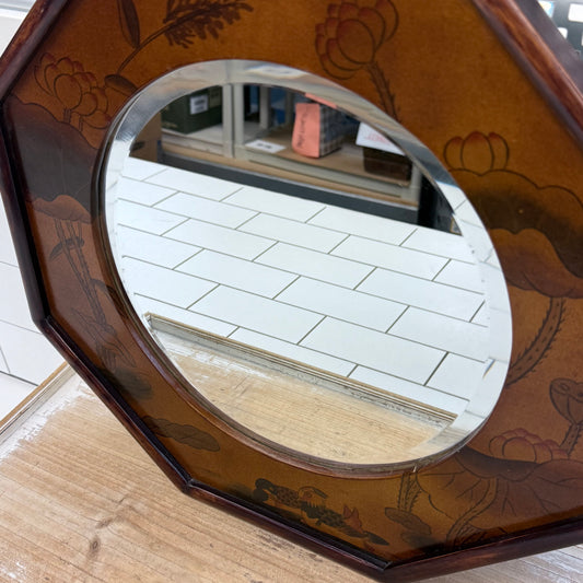 Chinoiserie Duck & Lotus Octagonal Wall Mirror