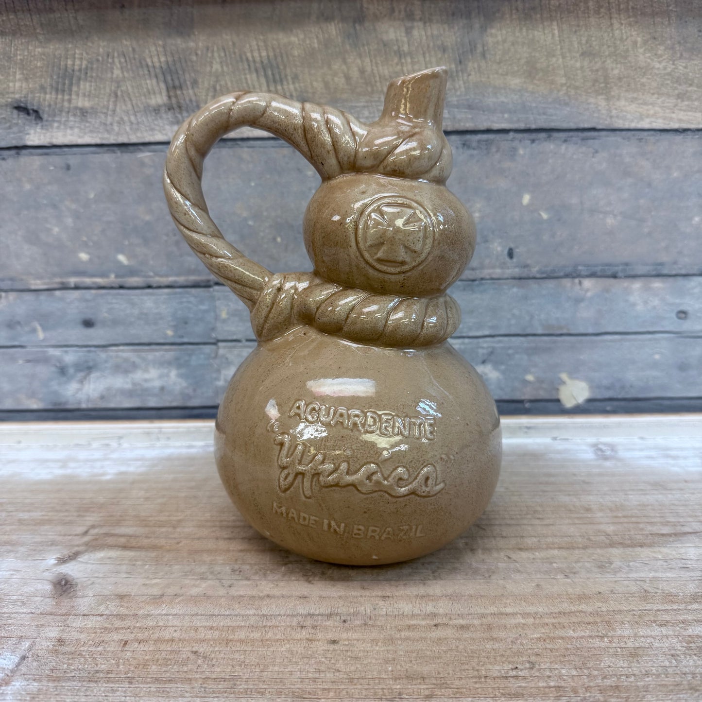 Ypióca Aguardente de Cana stoneware decanter, 1970s