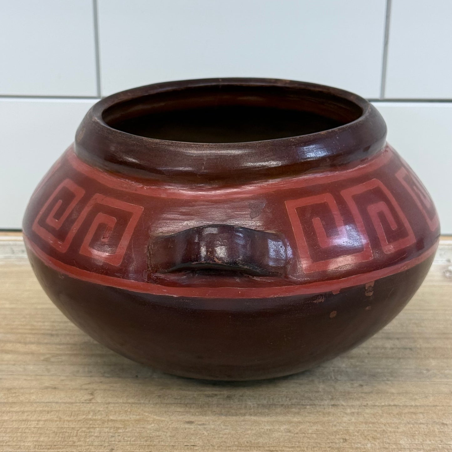 Peruvian Handcrafted Ceramic Bowl Signed Juana Sosa