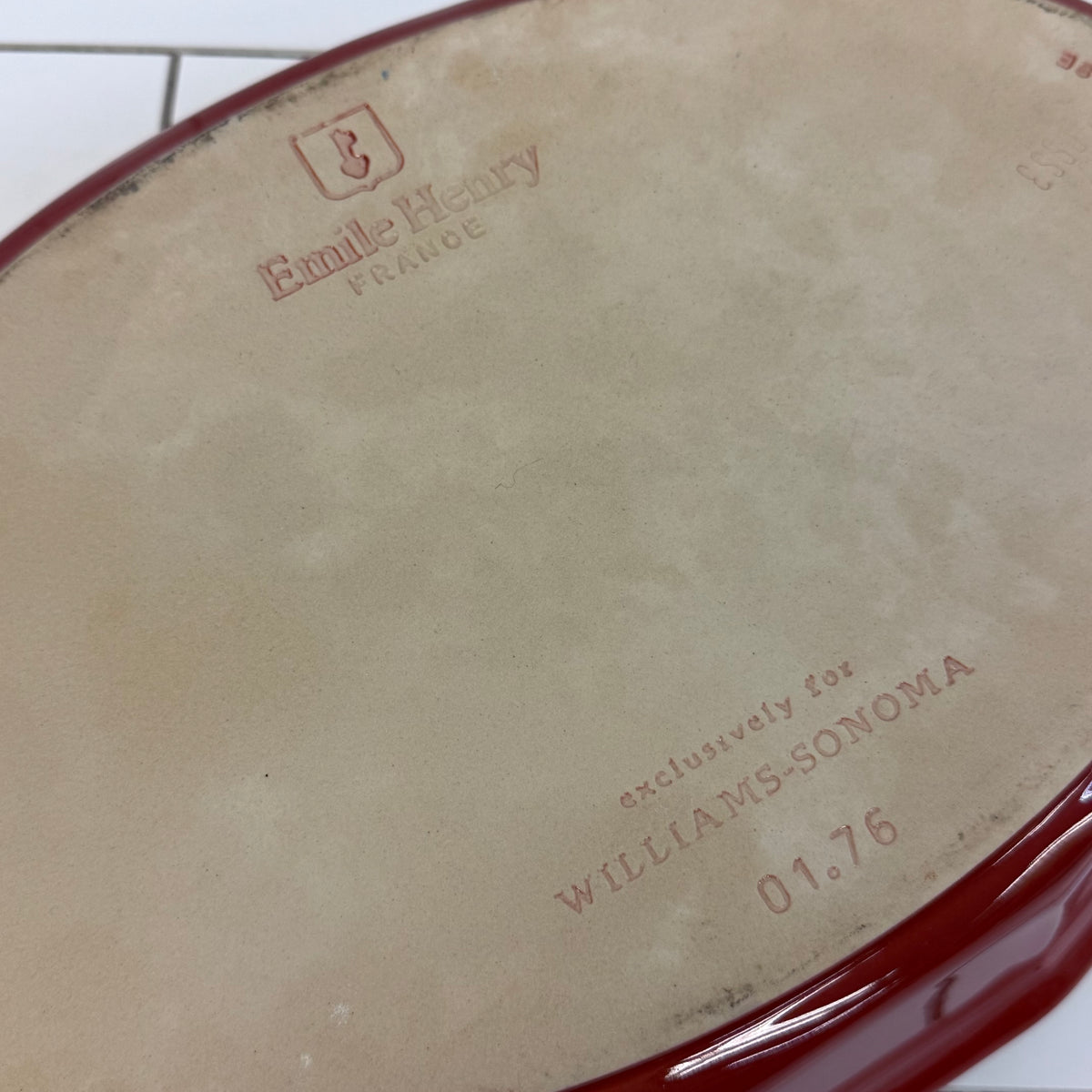 Emile Henry Williams-Sonoma Red Oval Ceramic Baking Dish