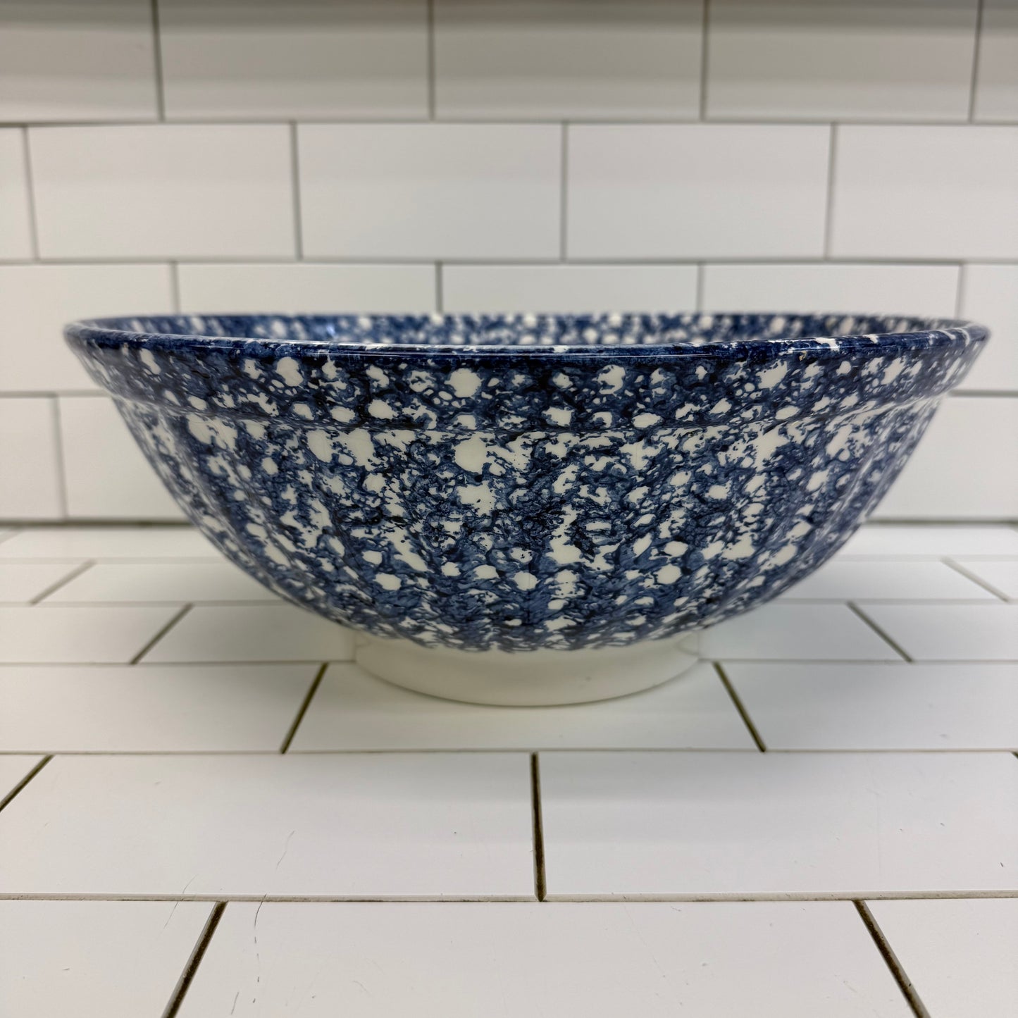 Roma Inc Italian Blue Spongeware Serving Bowl