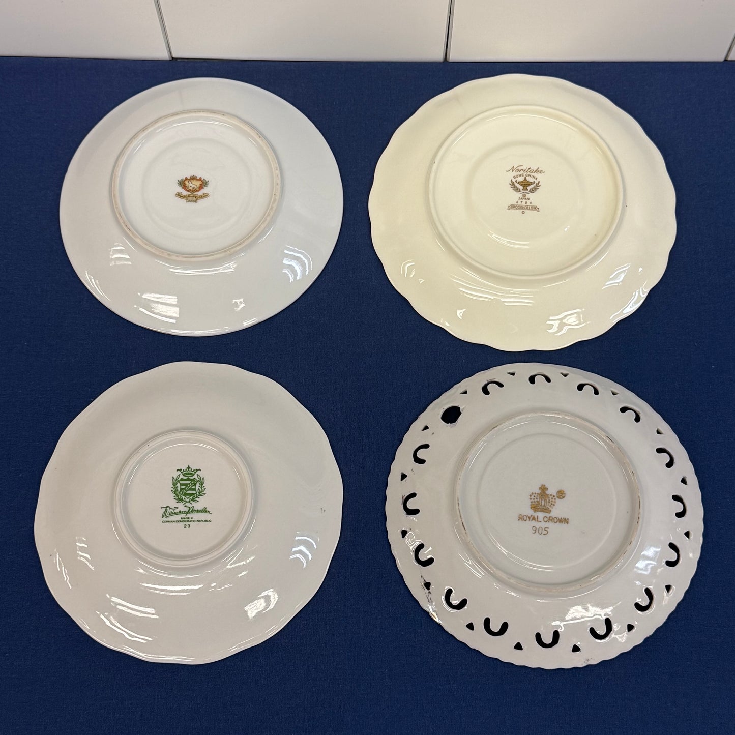 Bone China Teacup & Saucer Lot of 4 Vintage c.1950s-1970s
