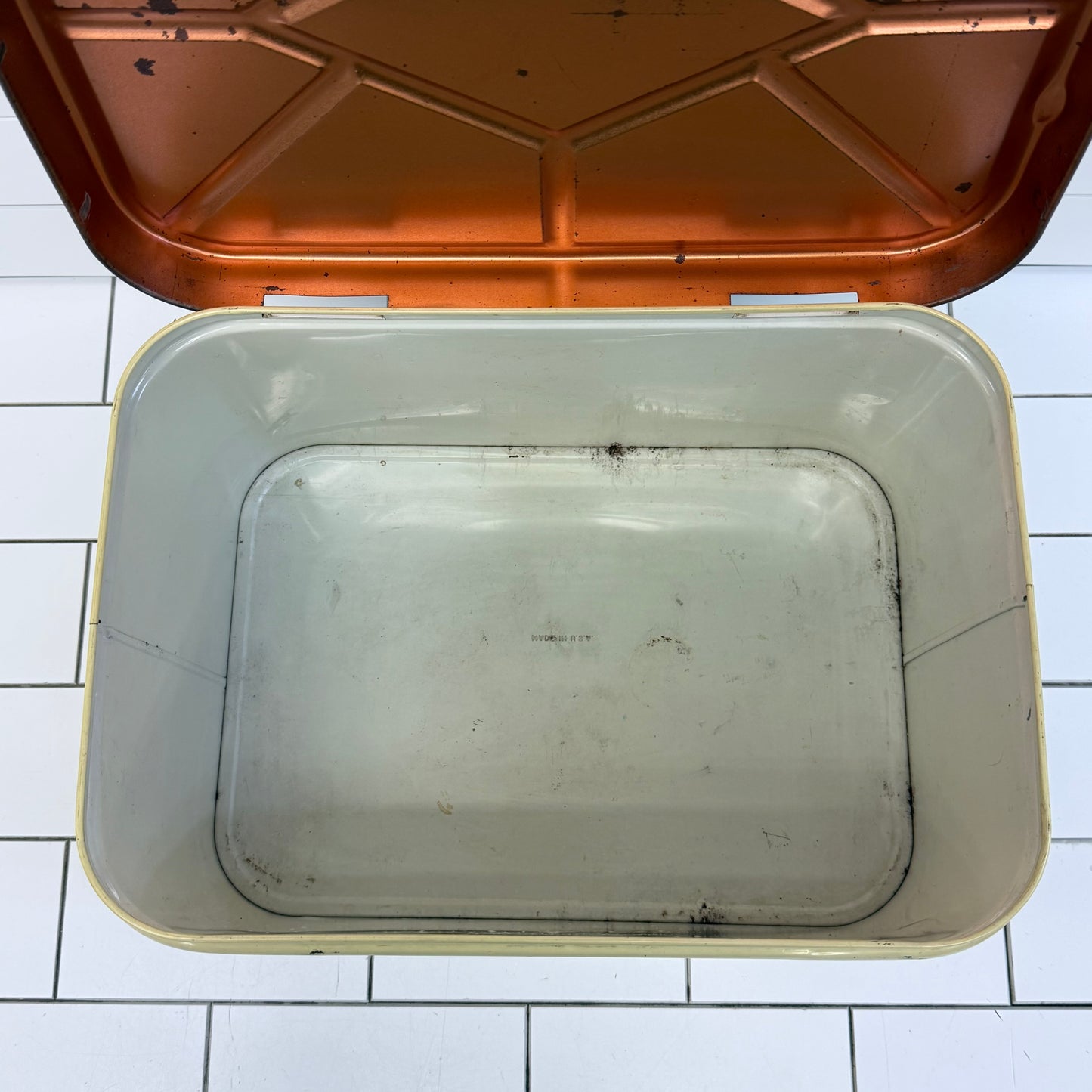 Recipe Print Metal Bread Box Vintage 1950s