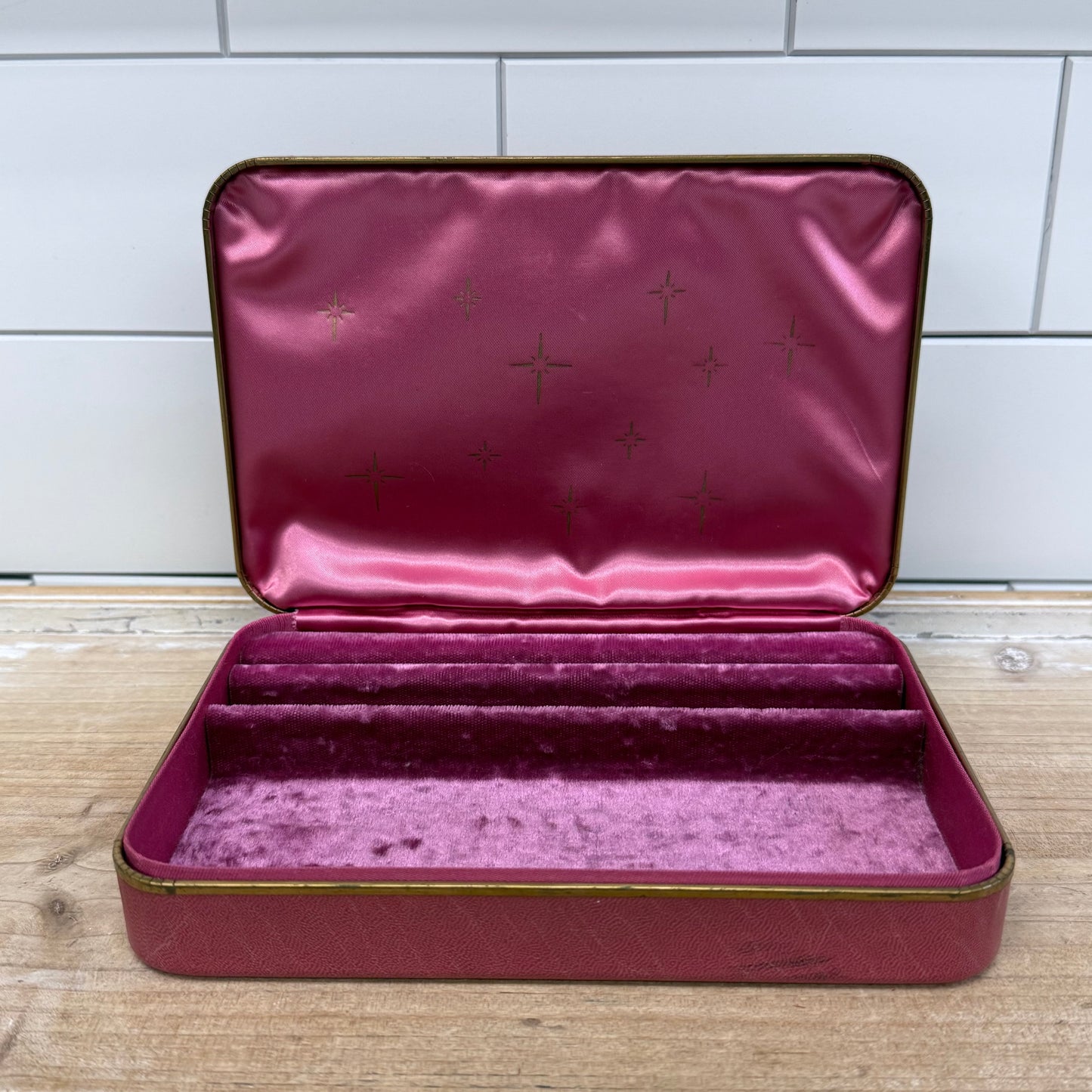 Farrington Jewelry Case Velvet Travel Box Vintage