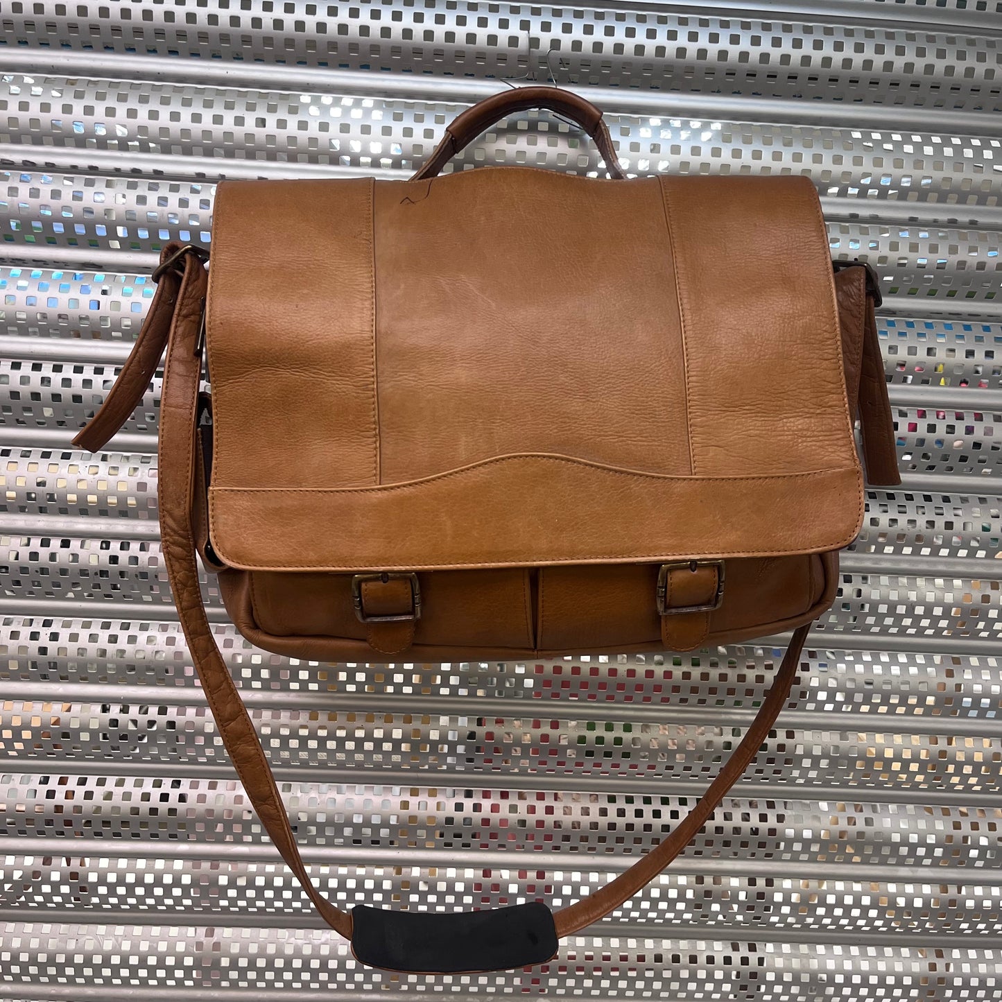 Columbian Leather Shoulder Briefcase Bag