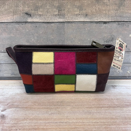 Lucky Brand Boho Suede & Leather Patchwork Wristlet Clutch, 2004