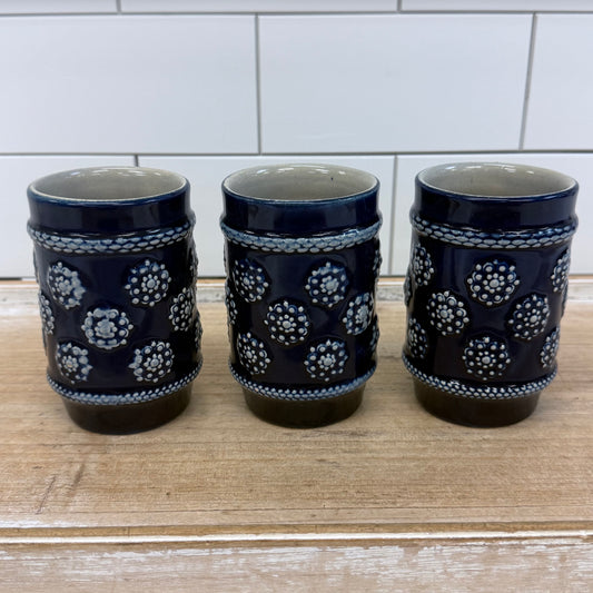 Marzi & Remy Cobalt Blue Stoneware Tumblers Set of 3