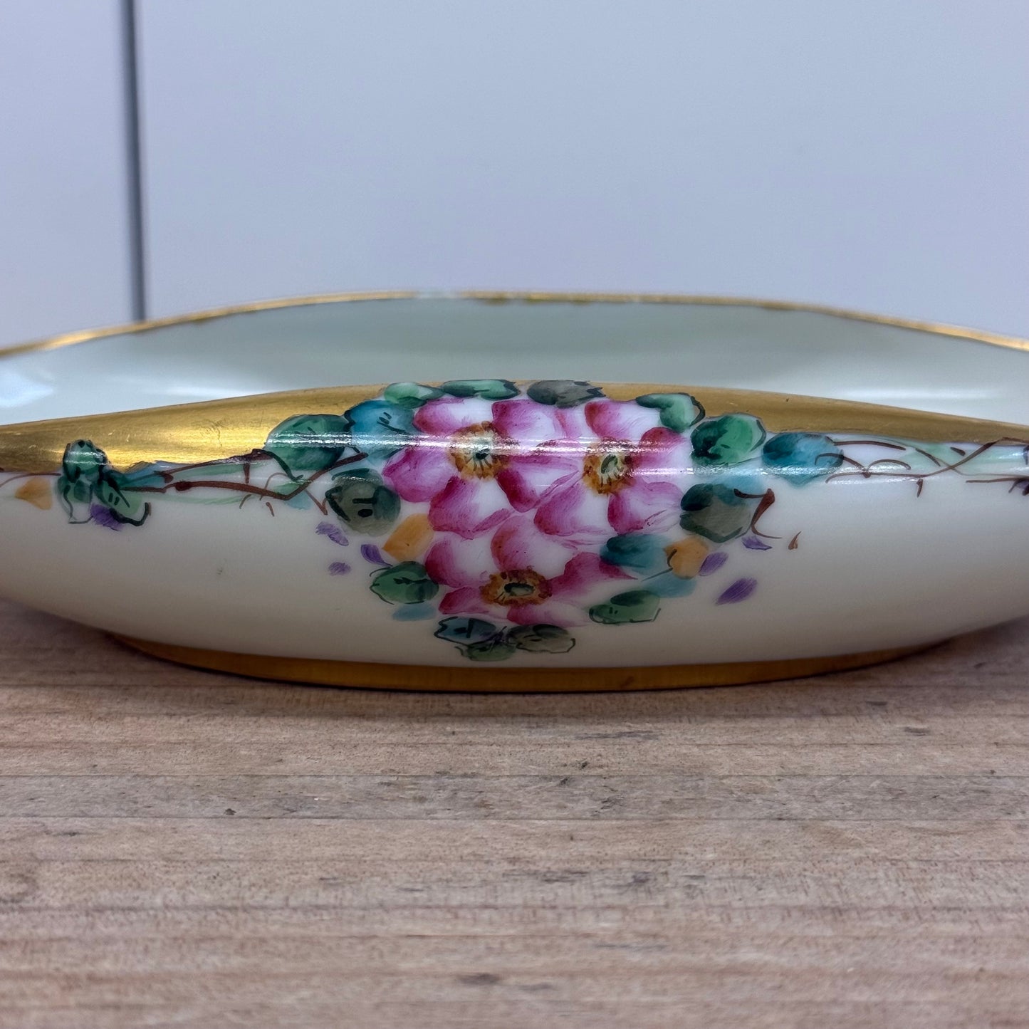 E.H. Heinrich Bavarian Floral Porcelain Relish Dish 1920s