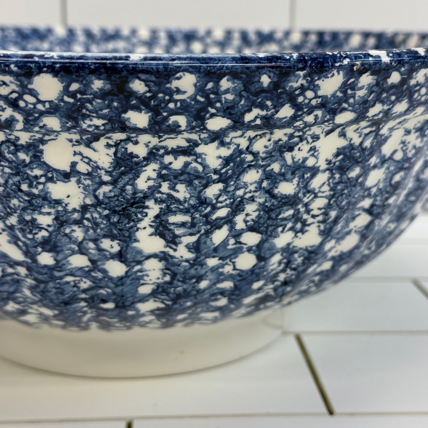 Roma Inc Italian Blue Spongeware Serving Bowl