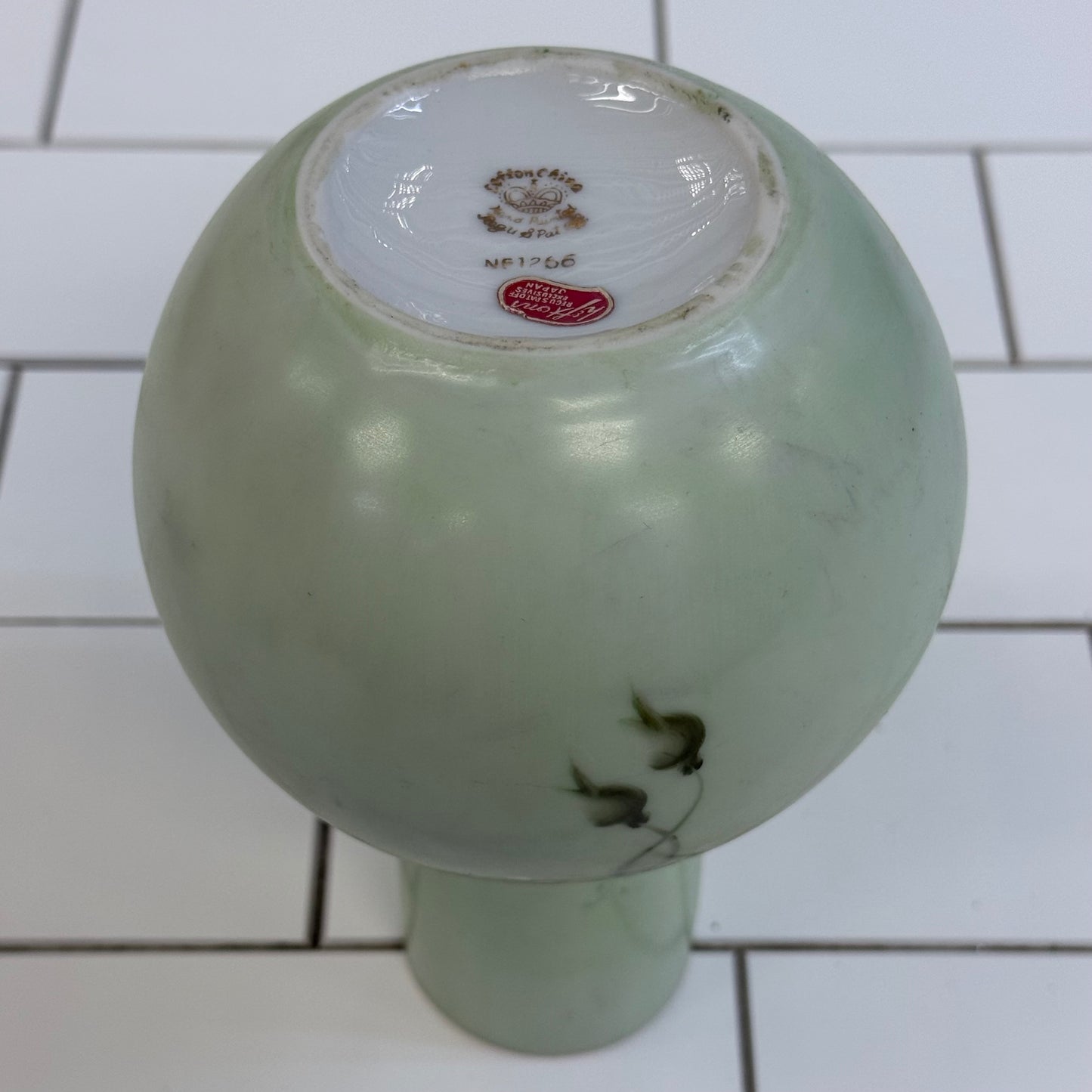 Lefton Heritage Green Rose Bedside Carafe & Cup 1950s-1960s