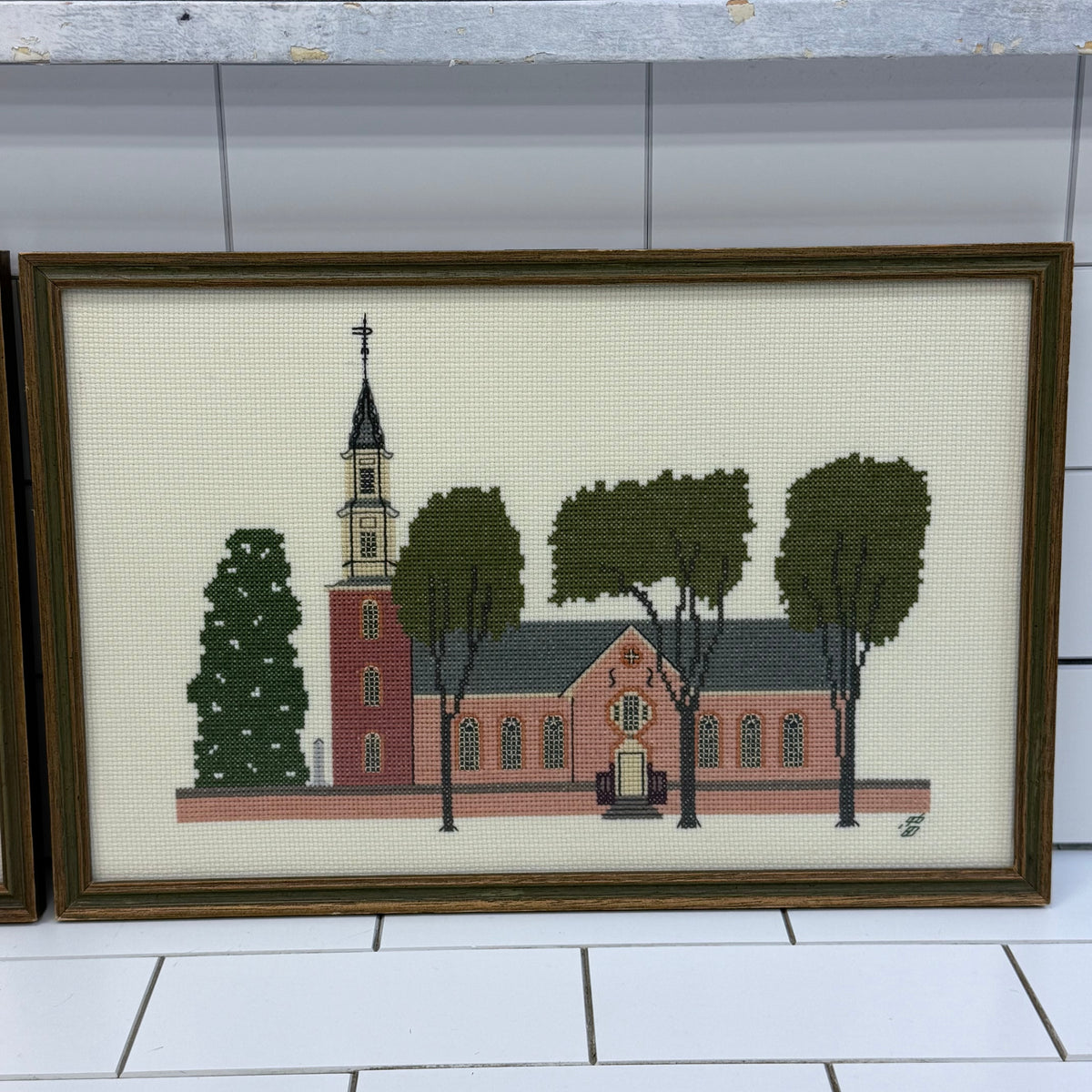 Colonial Williamsburg Cross Stitch Art Set of 2 1978/1980