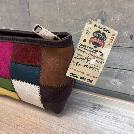 Lucky Brand Boho Suede & Leather Patchwork Wristlet Clutch, 2004