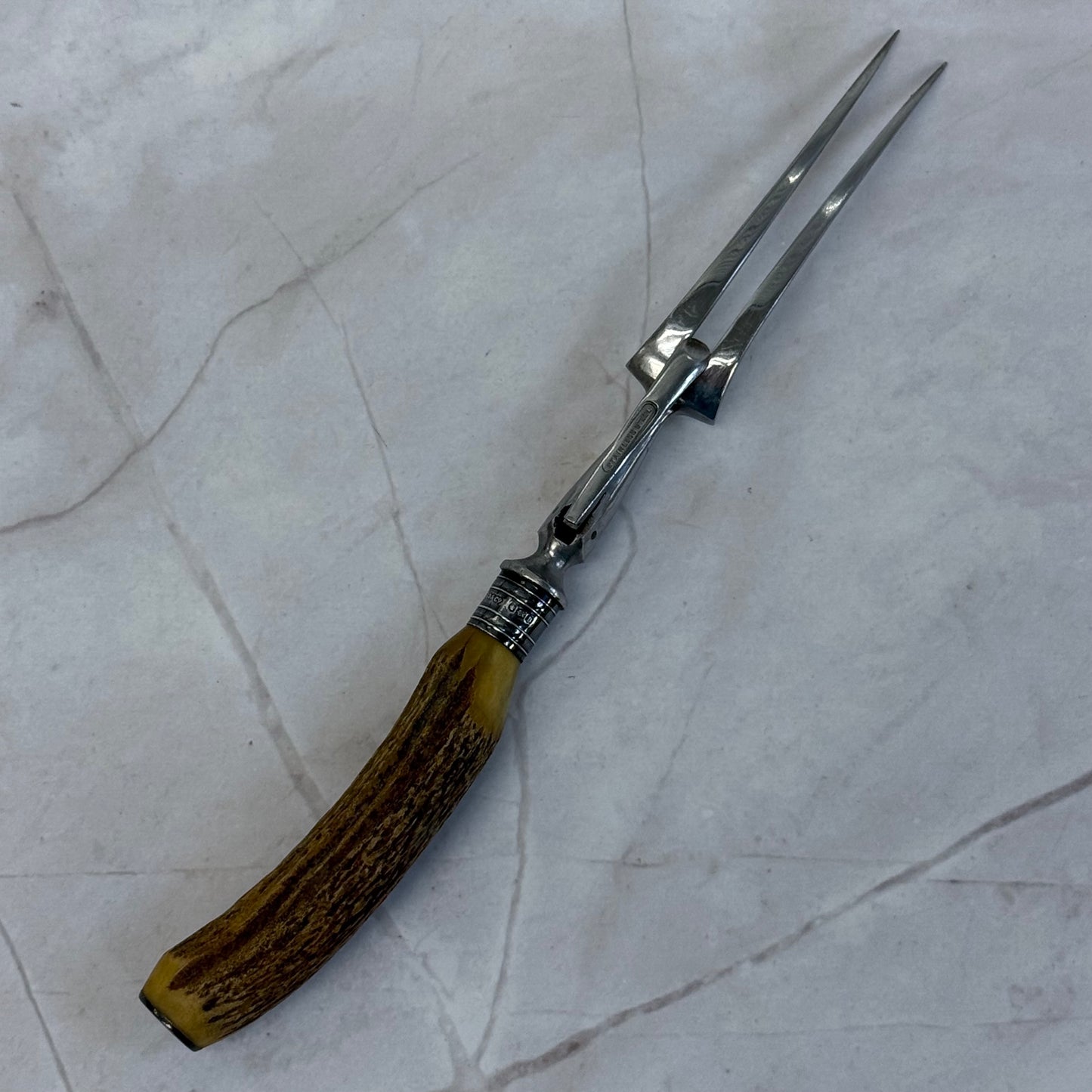 George Ibberson & Co. Carving Knife & Fork, Antler Handle