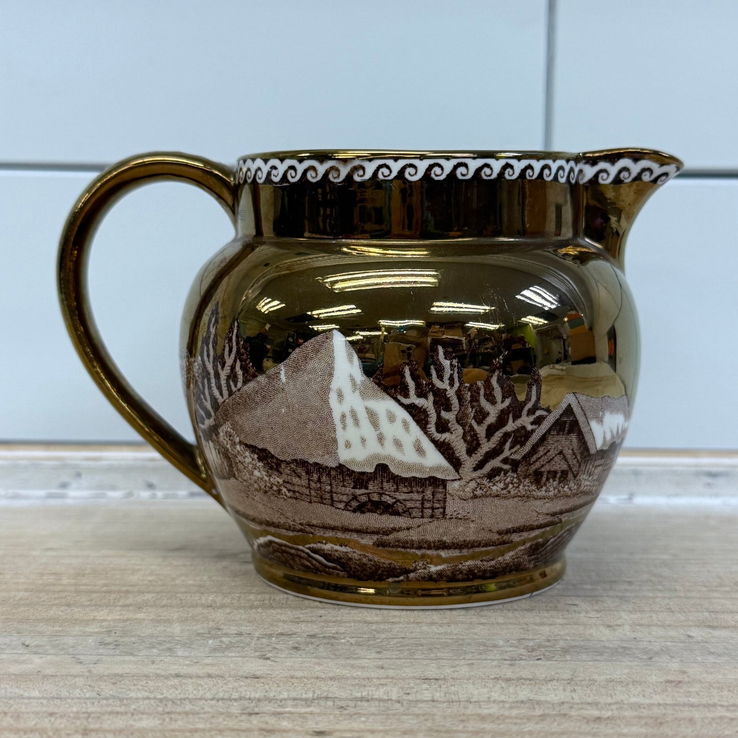 Wedgwood Fallow Deer Creamer, Porcelain Lusterware