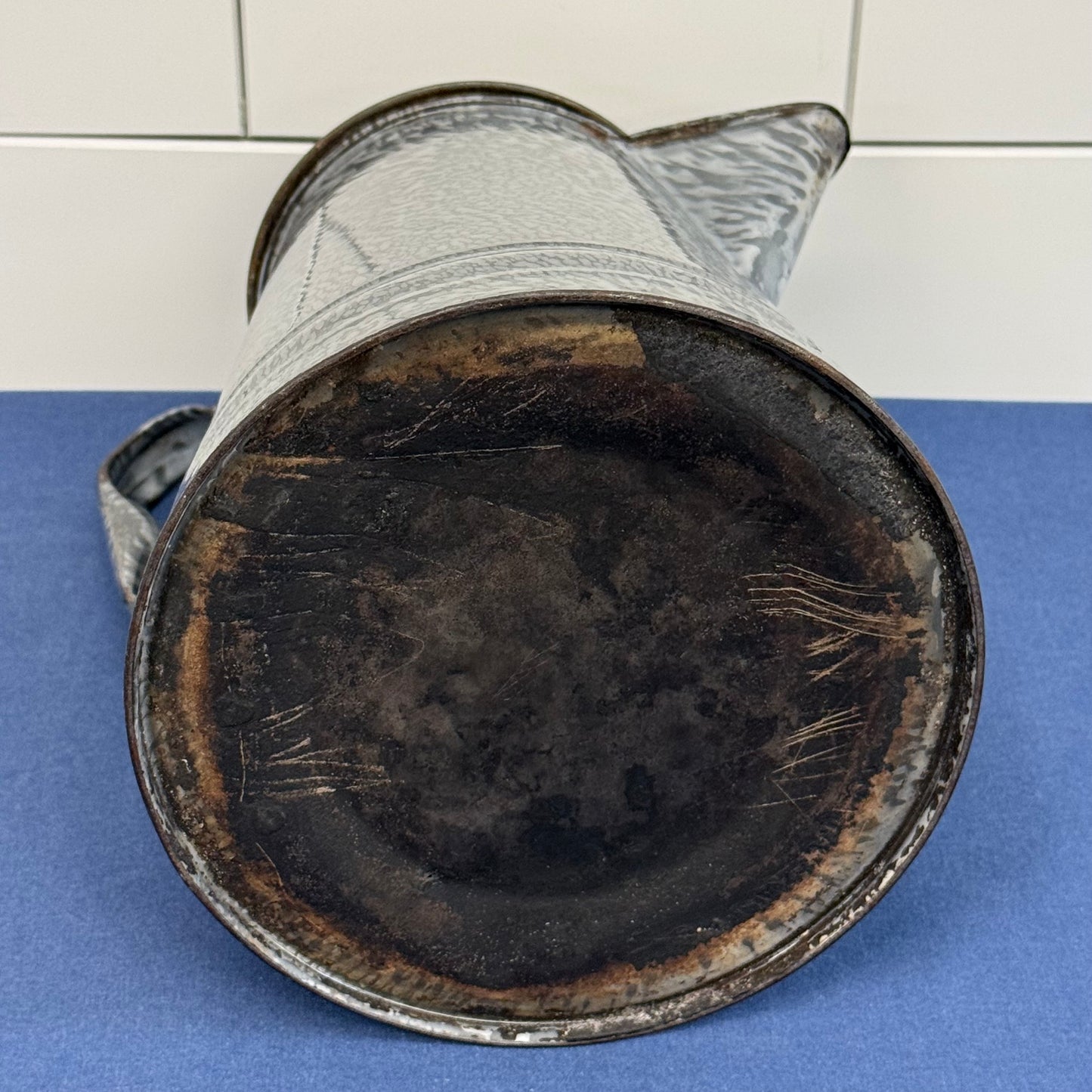 Graniteware Coffee Pot Enamel Camp Kettle Antique 1920s