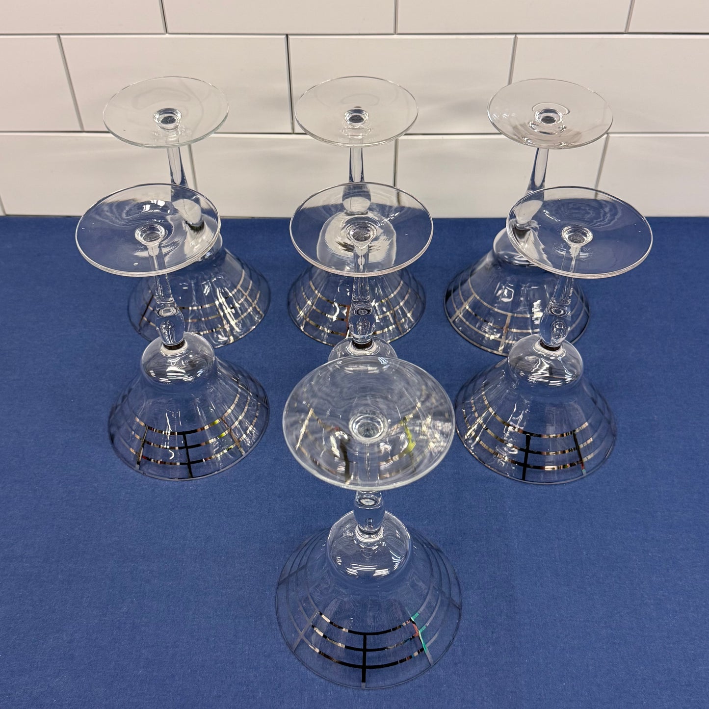Atomic Era Martini Glasses Set of 6 Mid Century